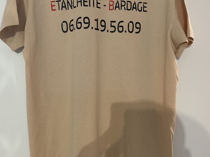 T-shirt de travail NSTOIT — Marquage textile entreprise BTP — DTF, Corporate — GalerieGRAPH Cambrai