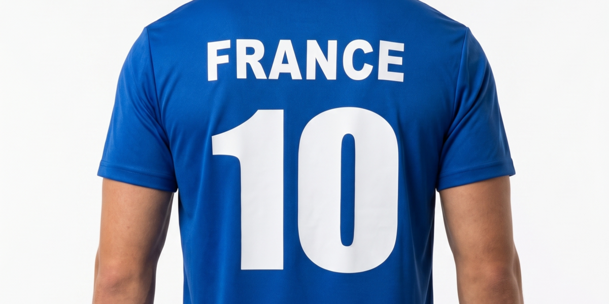 T-shirt Supporter de l'équipe de France, avec marquage durable et de qualité, numéro au dos et effet écusson face.