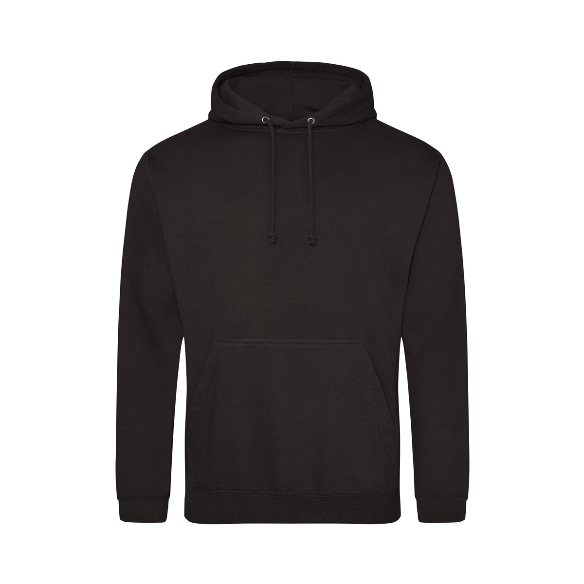 Sweat de travail à capuche noir avec poche kangourou, sans marquage, vue de face