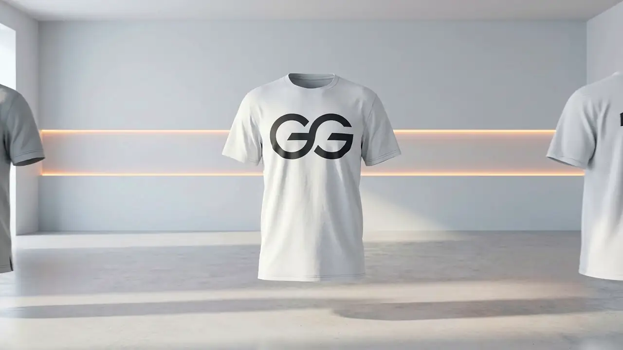 T-shirt blanc imprimé en DTF d’un grand logo GalerieGRAPH