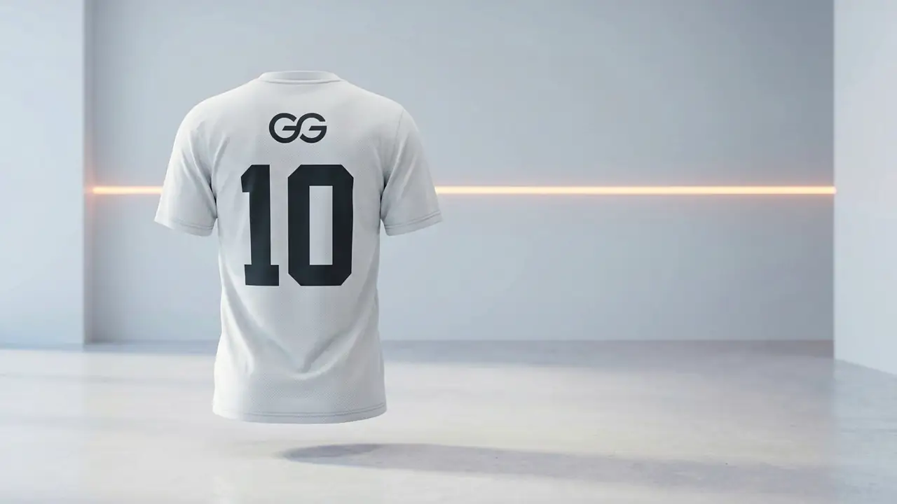 Dos de maillot marqué du numéro 10 et du logo GalerieGRAPH